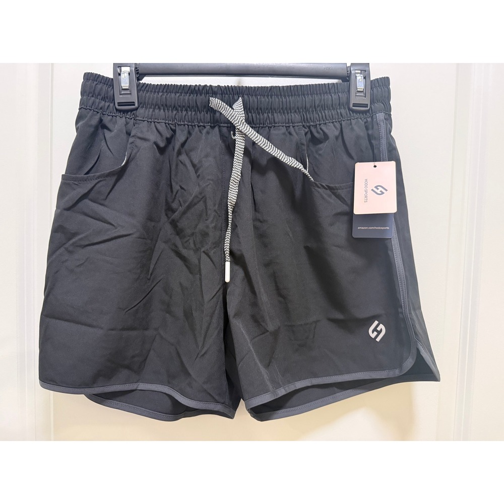 Hodo Sports Mens Black Athletic Running Shorts Medium NWT Drawstring Pockets